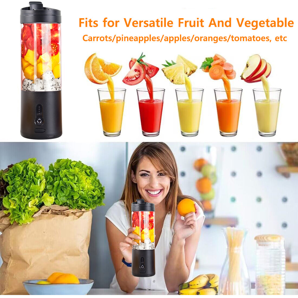 530ml Mini Portable Blender & Electric Juicer Cup | 150W Personal Smoothie Maker with 4000mAh Rechargeable Battery | Travel Ice Crusher for Shakes, Baby Food & Fresh Juice