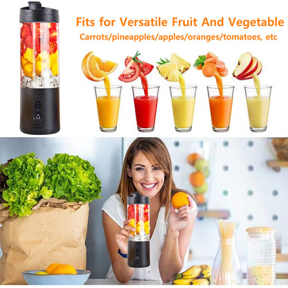 530ml Mini Portable Blender & Electric Juicer Cup | 150W Personal Smoothie Maker with 4000mAh Rechargeable Battery | Travel Ice Crusher for Shakes, Baby Food & Fresh Juice