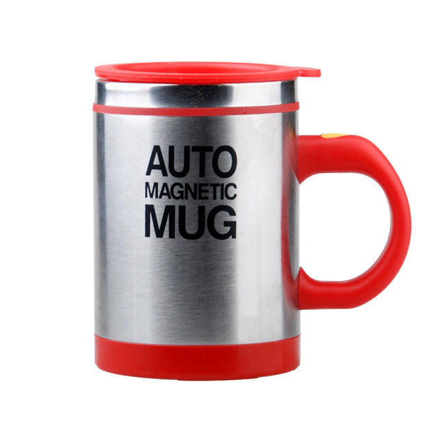 Auto Magnetic Metallic Mug | 450ml Automatic Electric Self-Stirring Cup for Cozy Coffee, Milk & Juice | Smart Travel Mixer with Lid for Home & Office