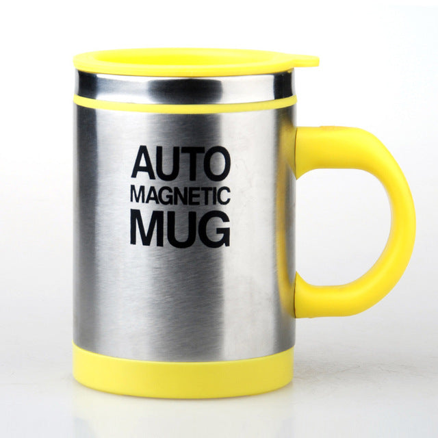 Auto Magnetic Metallic Mug | 450ml Automatic Electric Self-Stirring Cup for Cozy Coffee, Milk & Juice | Smart Travel Mixer with Lid for Home & Office