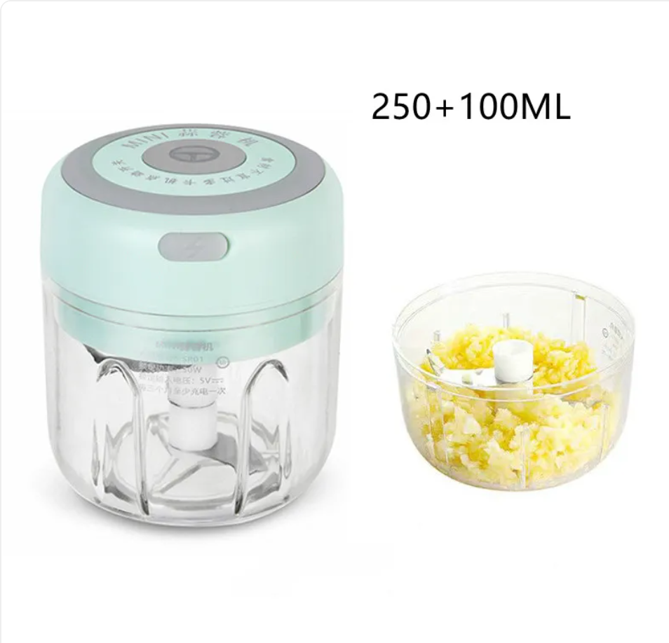 Mini Electric Garlic Chopper & Food Processor | Portable Wireless Meat & Veggie Mincer (100ml/250ml) | USB Rechargeable Blender for Baby Food, Spices & Nuts