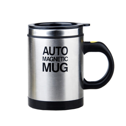 Auto Magnetic Metallic Mug | 450ml Automatic Electric Self-Stirring Cup for Cozy Coffee, Milk & Juice | Smart Travel Mixer with Lid for Home & Office
