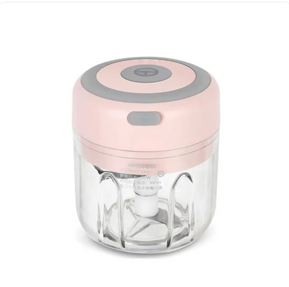Mini Electric Garlic Chopper & Food Processor | Portable Wireless Meat & Veggie Mincer (100ml/250ml) | USB Rechargeable Blender for Baby Food, Spices & Nuts