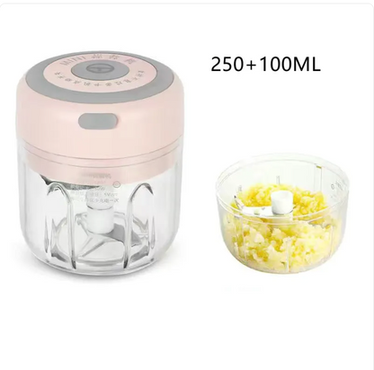 Mini Electric Garlic Chopper & Food Processor | Portable Wireless Meat & Veggie Mincer (100ml/250ml) | USB Rechargeable Blender for Baby Food, Spices & Nuts