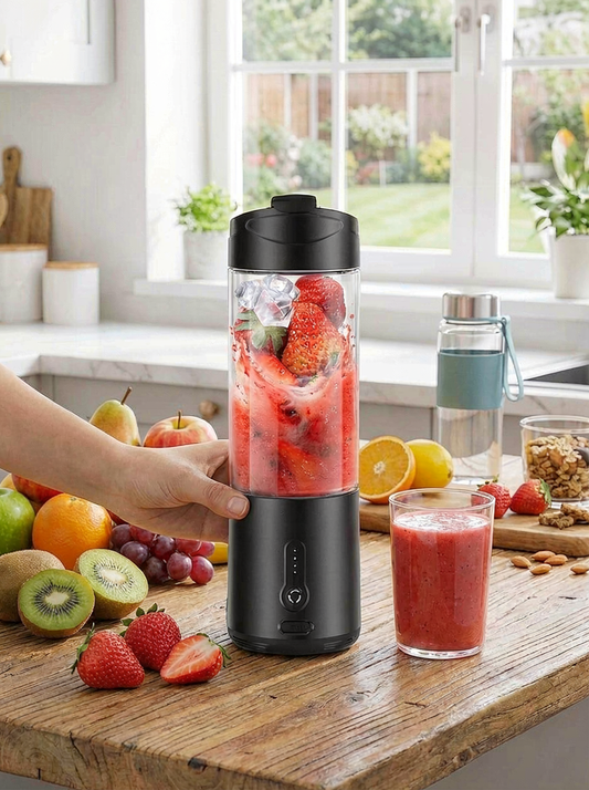 530ml Mini Portable Blender & Electric Juicer Cup | 150W Personal Smoothie Maker with 4000mAh Rechargeable Battery | Travel Ice Crusher for Shakes, Baby Food & Fresh Juice
