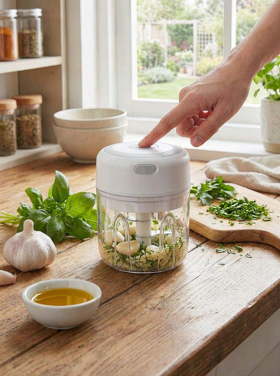 Mini Electric Garlic Chopper & Food Processor